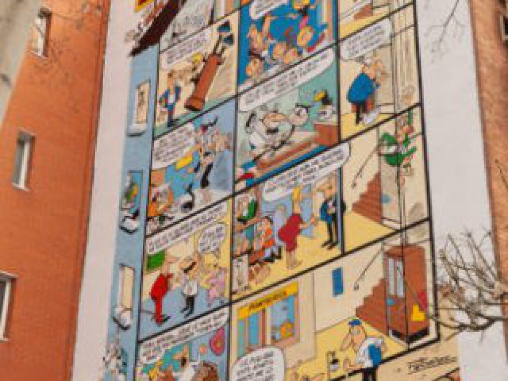 Mural dedicado a Ibáñez que inmortaliza la ‘13, Rue del Percebe’